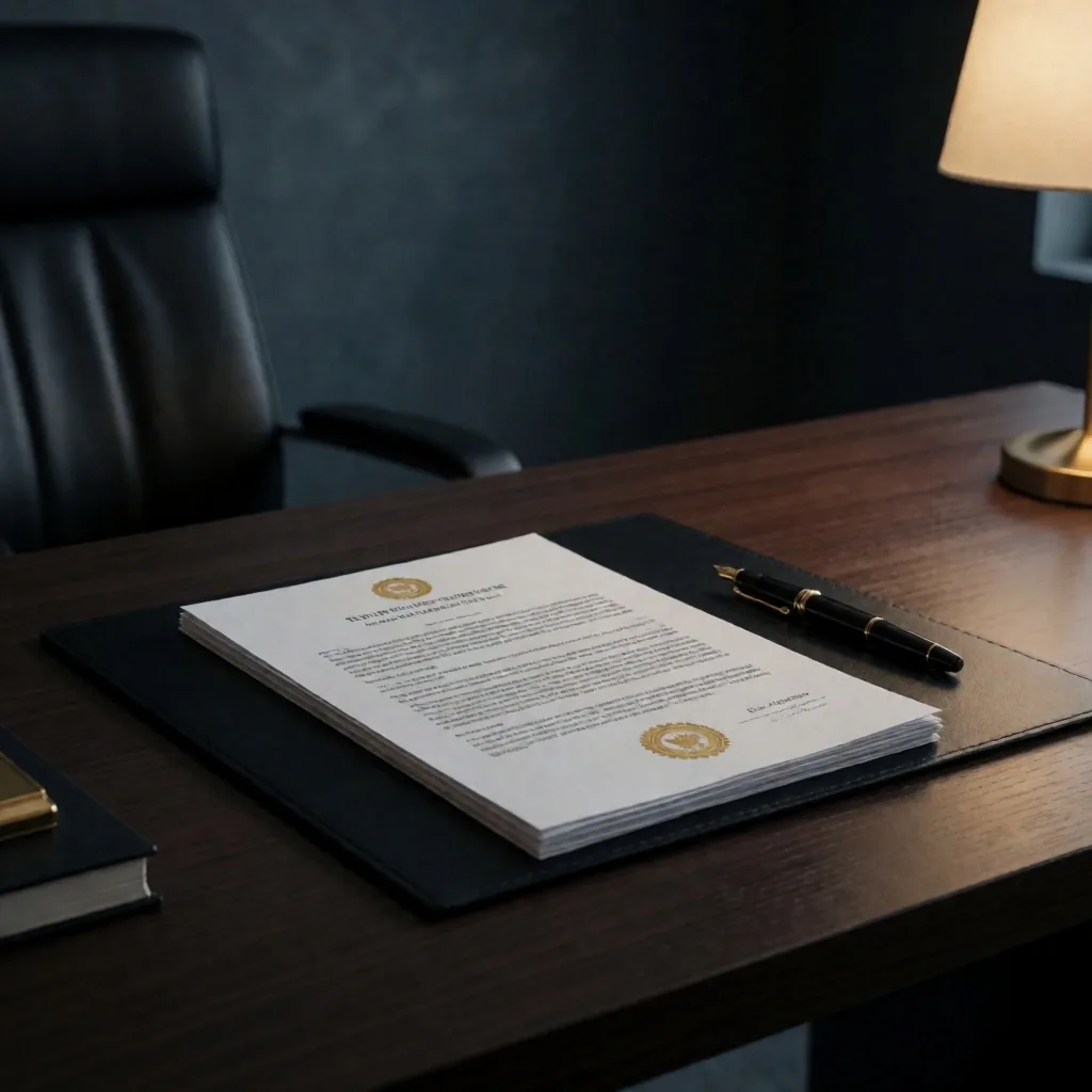 Early morning research desk with warm light through frosted glass